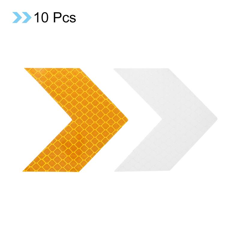 Reflective Stickers, 10 Pack 2.36 x 2.36 Inch Warning Arrow Reflector, Yellow