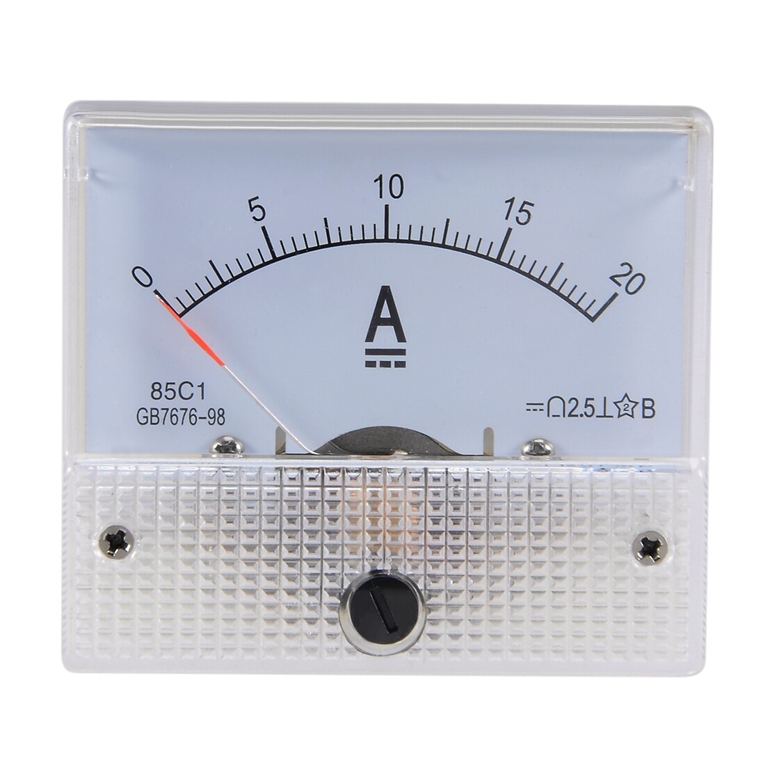 HUA DC 20A Analog Ammeter Panel Meter – 85C1 0-20A DC, No Shunt Needed