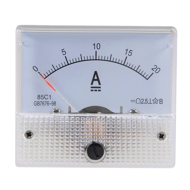 HUA DC 20A Analog Ammeter Panel Meter – 85C1 0-20A DC, No Shunt Needed