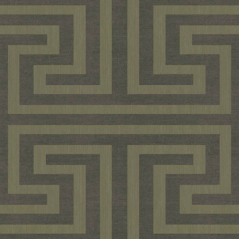 Galerie Wallcoverings Synergy Collection Geometric Maze Matte Finish Vinyl on Non-woven Wallpaper Roll - 33-feet long x 21-inches wide - Gold