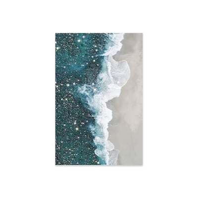 Glitter Aerial Beach Print On Acrylic Glass by Mambo Art Studio