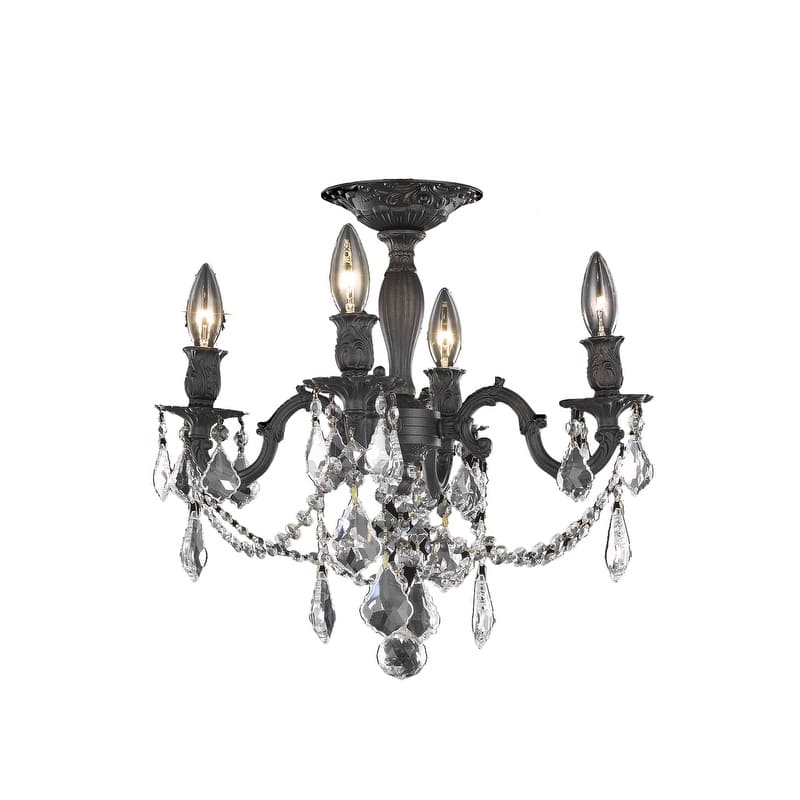 Fleur Illumination 4 light Dark Bronze Flush Mount