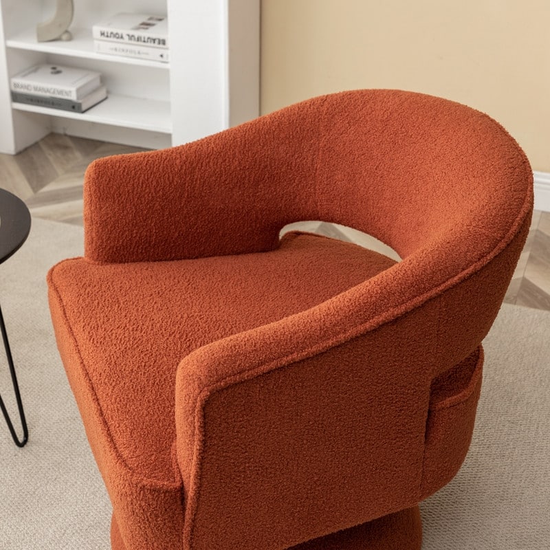 SEYNAR Modern Glam Open Back Velvet Upholstered Round Swivel Accent Arm Barrel Chair for Living Room Set of 2