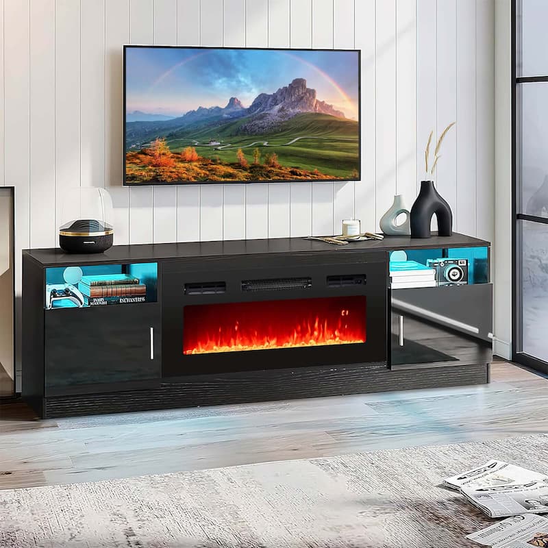 Costway 36" 5,000 BTU Electric Fireplace with LED Light Strips Remote - See Details