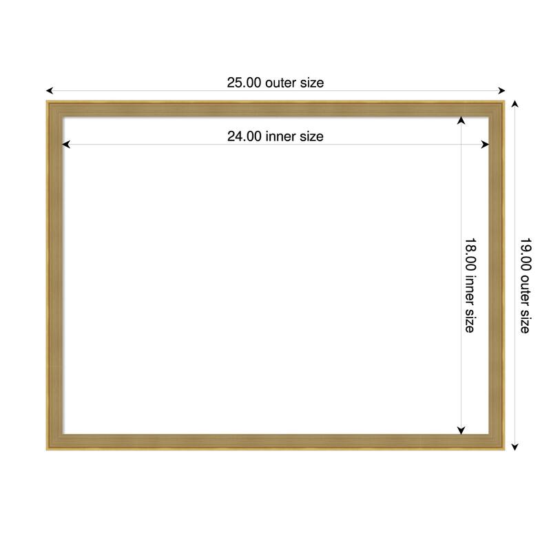 Incline Framed Dry Erase Magnetic Board - 25 x 19 in - Incline Dark Gold