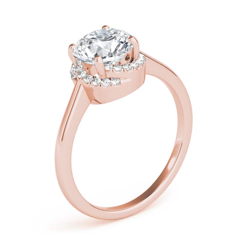 Auriya 14k Rose Gold Lab Grown Round Diamond Halo Engagement Ring 0.50 to 5.00 ct. tw. (F-G VS)
