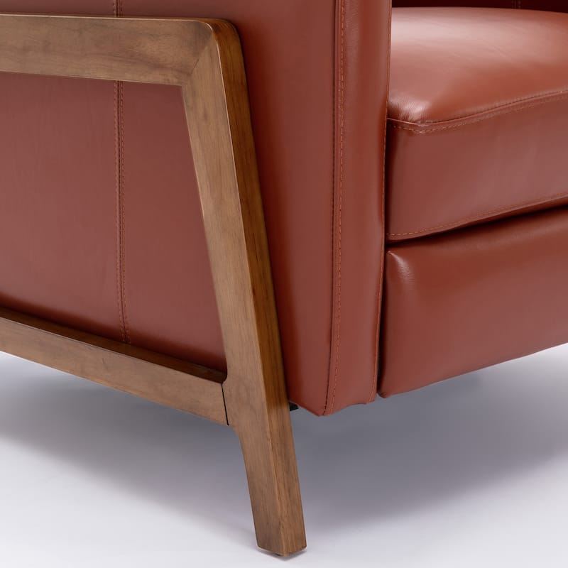 Roland Top Grain Leather Push Back Recliner by Greyson Living