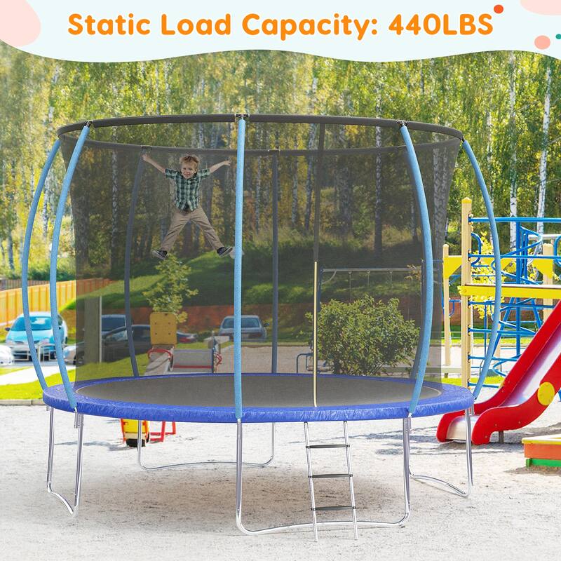 Trampolines for Kids Adults with Enclosure Ladder for Outdoor Jump