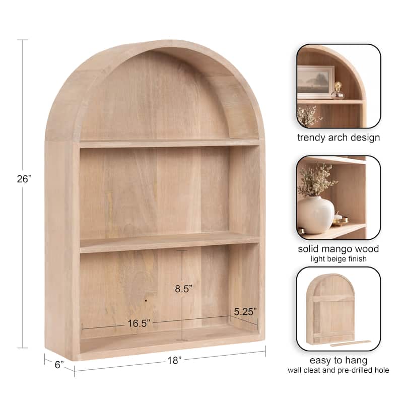 Kate and Laurel Arcott Arch Wall Shelf