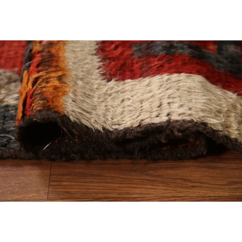 Hand Knotted Oriental 100% Wool Carpet Modern Tribal Multi-Colored Moroccan Area Rug - 9' 7'' X 6' 9''