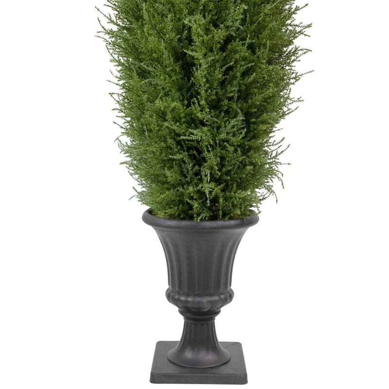 5' Artificial Cedar Pine Arborvitae Tree in Urn Style Pot Unlit - 12