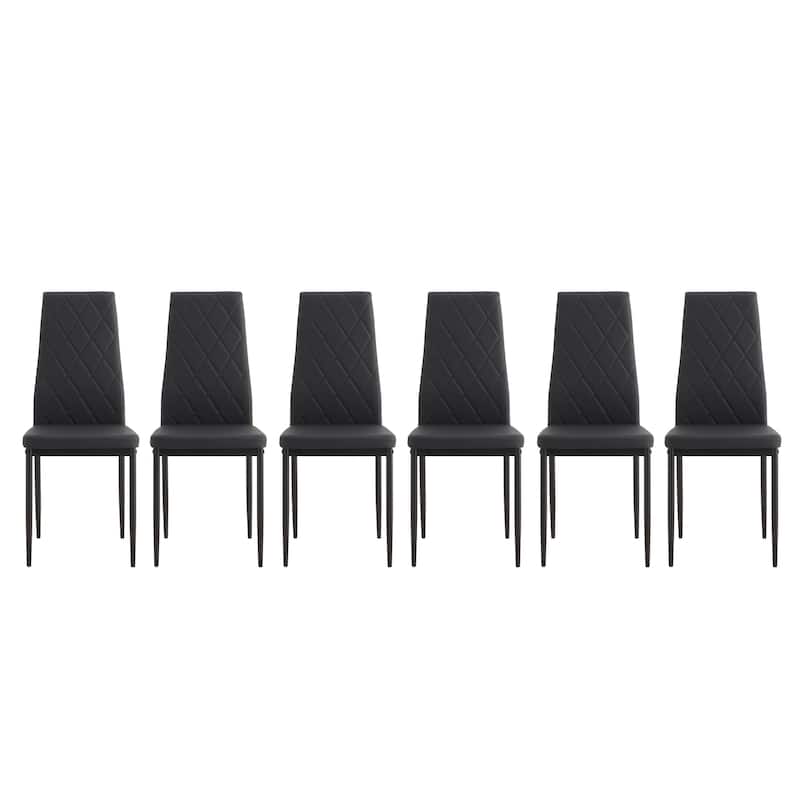 PU Upholstered Dining Chairs - Set of 6