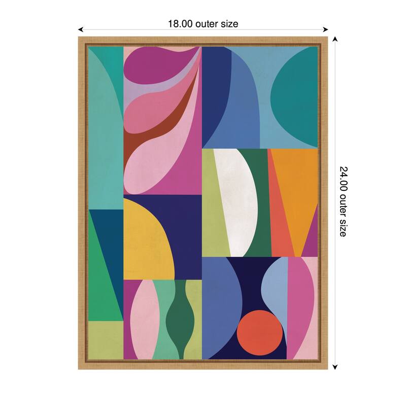 Kate and Laurel Abstract 02 by Rachel Lee Framed Canvas Wall Art Print