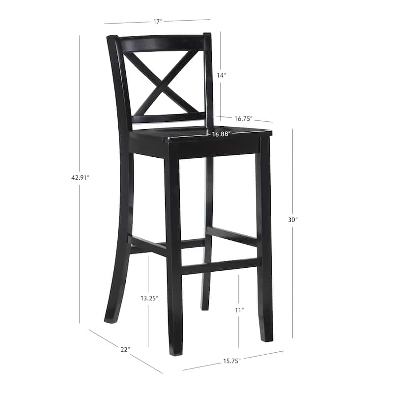 Copper Grove Frunza Wooden 30-inch X-back Bar Stool