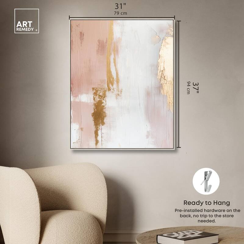 Golden Glow on Pink Canvas by Art Remedy