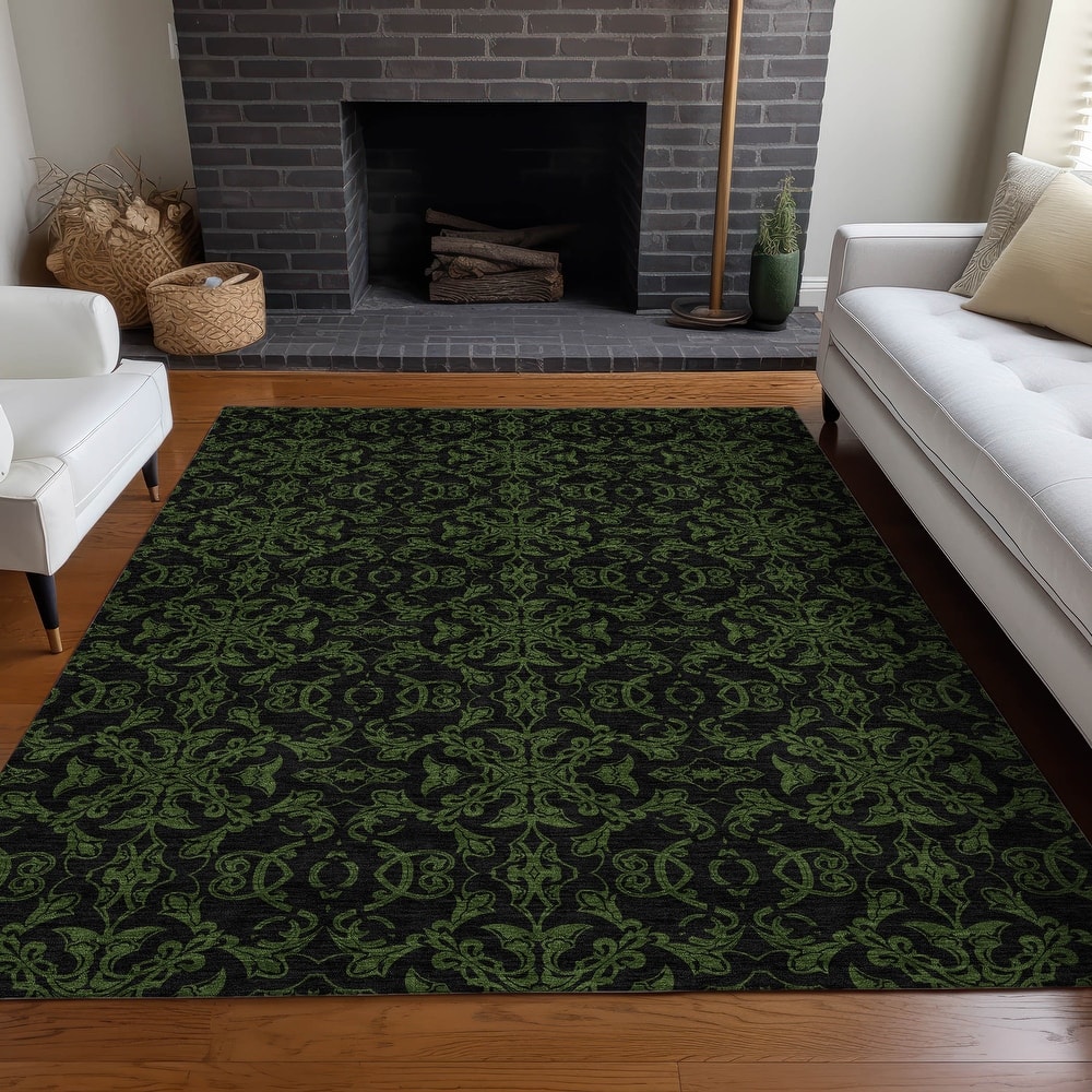 Premium Washable Super Soft Dark Traditional Mayfield Rug
