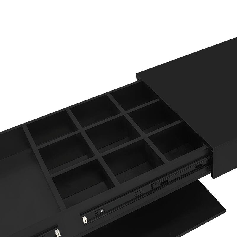 41.3''-76.7'' Extendable Coffee Table, Efficient Central Coffee Table with Multiple Storage Compartments