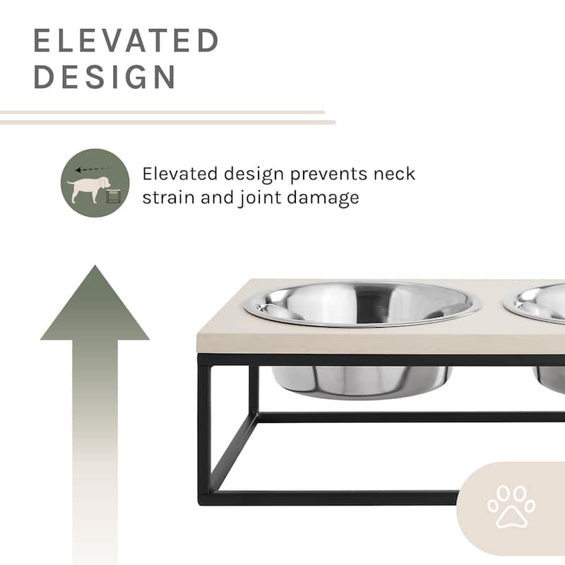 Dan Wood and Stainless steel Pet Bowl