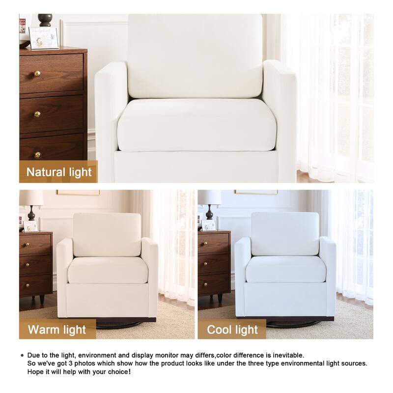 Modern Upholstered Swivel Accent Arm Chair
