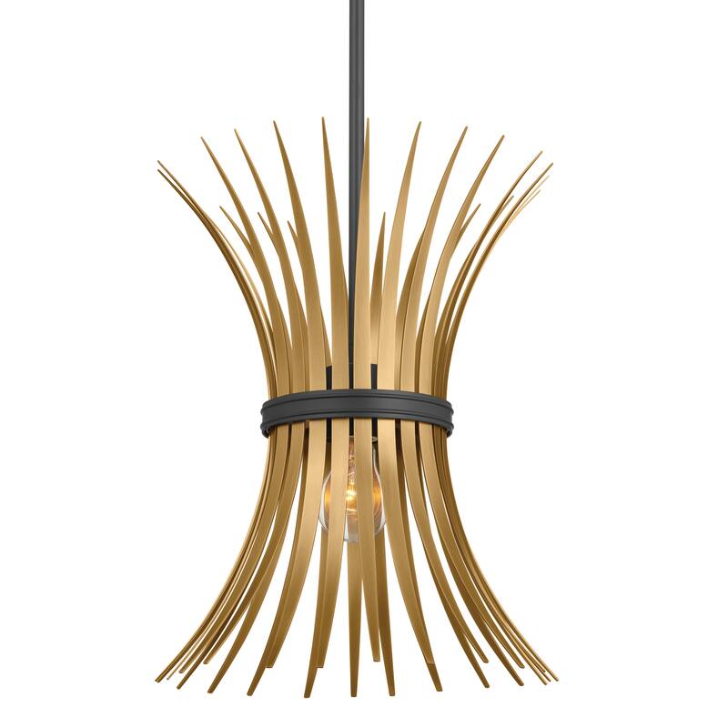 Kichler Lighting Baile 12 inch 1-Light Mini Pendant Natural Brass and Black