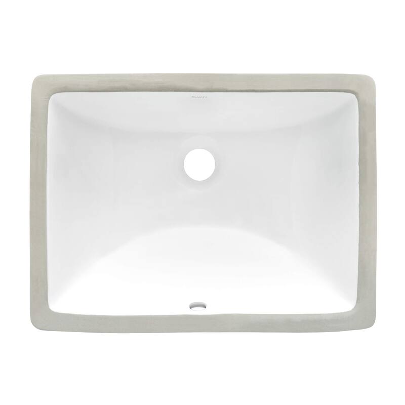 Ruvati 16 x 11-3/4 inch Undermount Bathroom Vanity Sink White Rectangular Porcelain Ceramic with Overflow - RVB0718