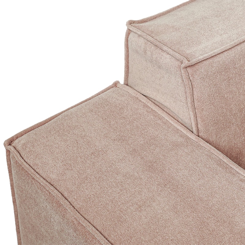 L-Shaped Cloud Sectional Couch, 118" Huge Plus Modular Corduroy Couches with Reversible Chaise Ottoman