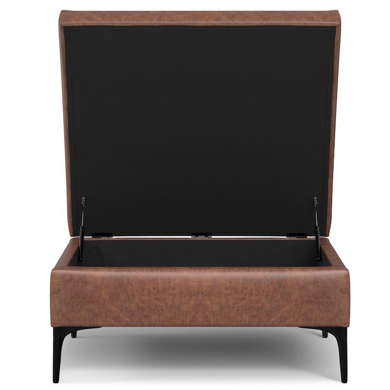 WYNDENHALL Lilah 36" Wide Contemporary Coffee Table Storage Ottoman with Lift Up Lid