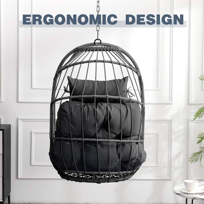 Outdoor Garden Rattan Egg Swing Chair Hanging Chair PE Hanging Chair