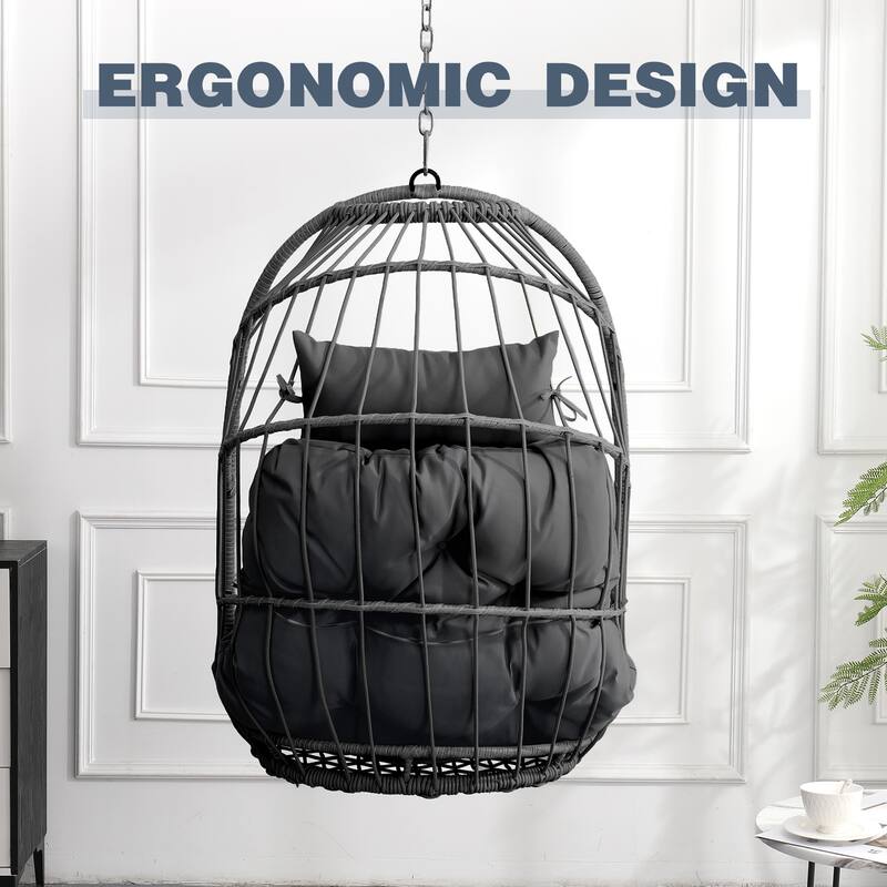 Outdoor garden rattan egg swing chair hanging chair PE hanging chair