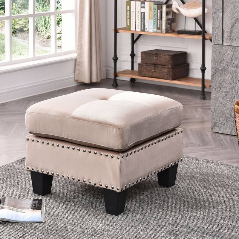 Copper Grove Meharrize Tufted Velvet Ottoman