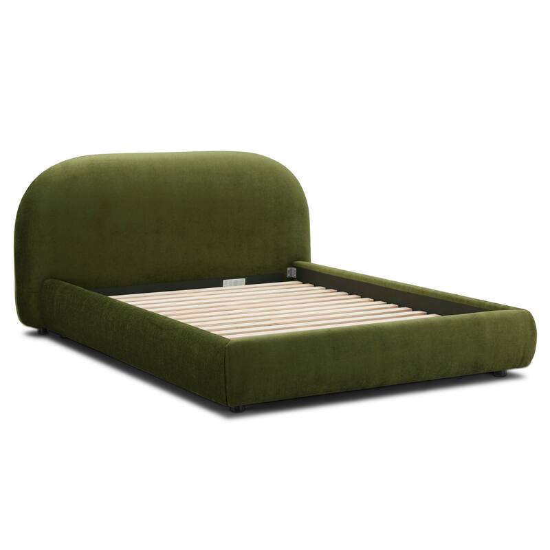 Poly & Bark Genoa Bed - Fully Upholstered with Rounded Profile