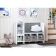 Utex Kids Bookcase With Reading Nook, 6-cubby Toy Storage Organizer 