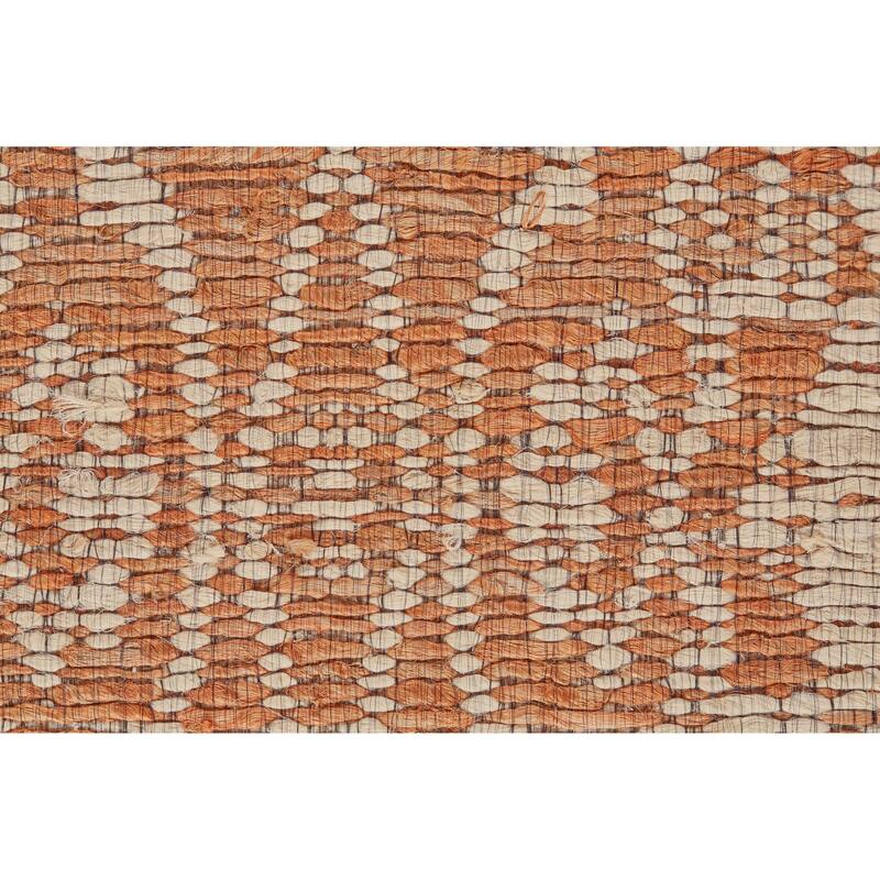 LiLacombe Natural Jute Flat Dhurrie, Rust Orange/Tan, Area Rug
