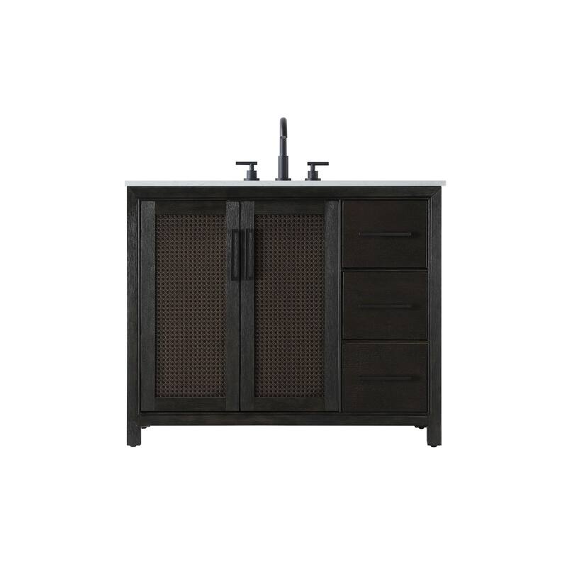 Elegant Lighting VF29542 Alina 42" Free Standing Single Basin Vanity - Chocolate Oak - Oak Finish