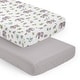 preview thumbnail 1 of 4, Sweet Jojo Designs Watercolor Elephants Boy Girl Gender Neutral 2 Pack Fitted Crib Sheets Solid Grey and Green Jungle Palm Trees