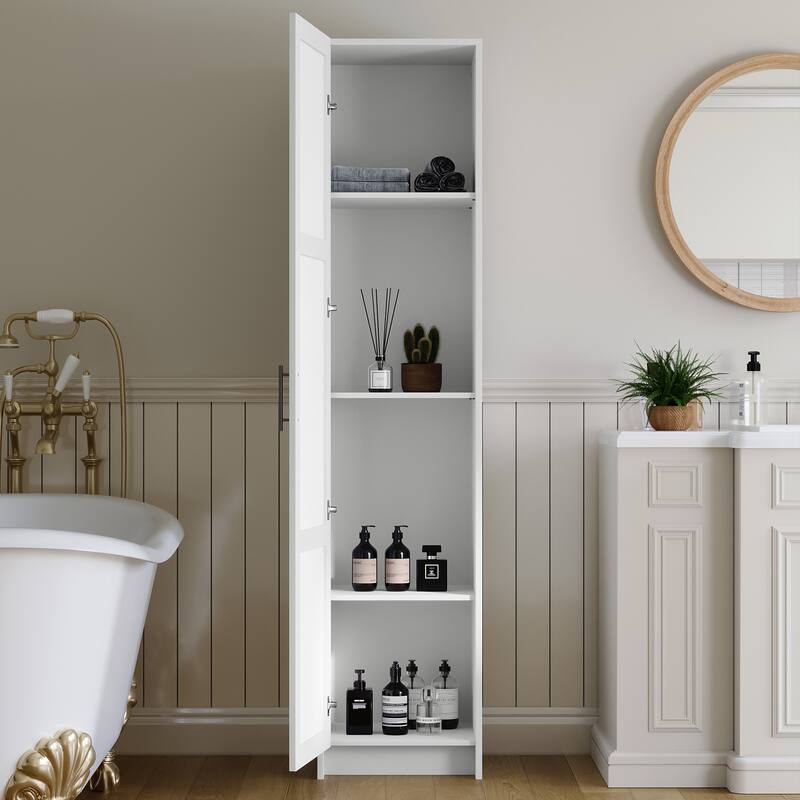 70.87" Tall Narrow Storage Bathroom Cabinet with 3 Adjustable Shelves