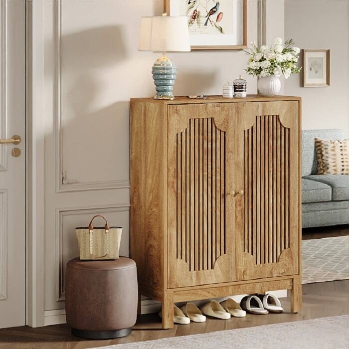 5-Tier Adjustable Shoe Cabinet with Doors for 20 Pairs