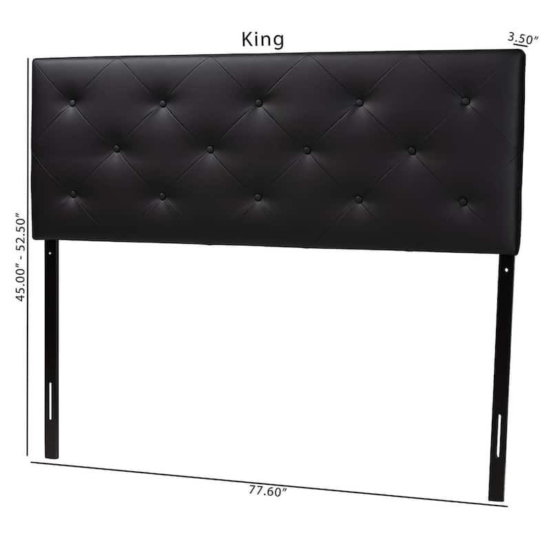 Modern Faux Leather Upholstered Headboard with Button Tufting and Adjustable Height, Fits Most Bed Frames