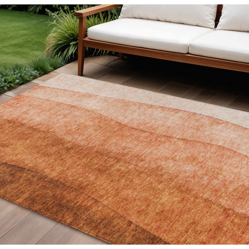 HomeRoots Ombre Transitional Rectangle Outdoor Rug - 8' X 10'