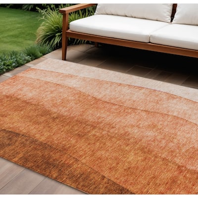 HomeRoots Ombre Transitional Rectangle Outdoor Rug