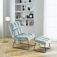 preview thumbnail 10 of 67, MCombo Accent Chair with Ottoman,Velvet Modern Side Pocket Metal Legs Club Chair,0014