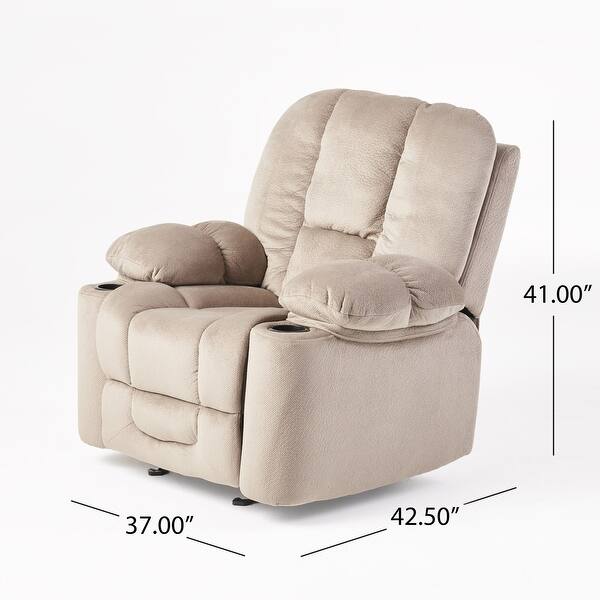 dimension image slide 1 of 3, Gannon Fabric Reclining Glider Club Chair by Christopher Knight Home