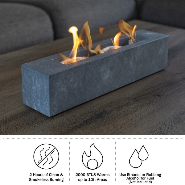Pure Garden Bioethanol or Rubbing Alcohol Smokeless Tabletop Fire