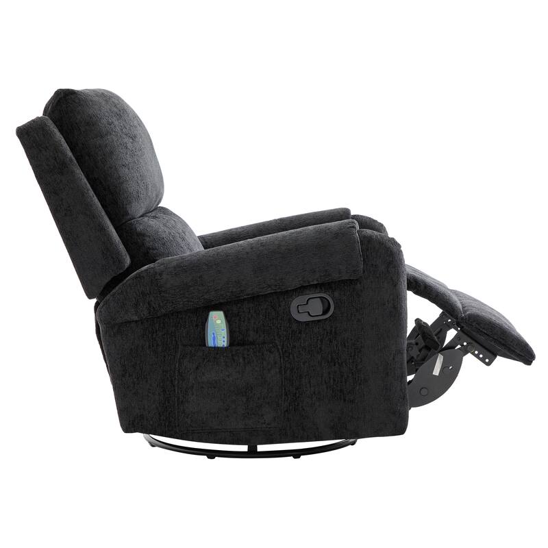 Manual Recliner Massage Recliner Chair Nursery Recliner Chair Swivel Rocker Recliner Sofa with a Side Storage Pocket