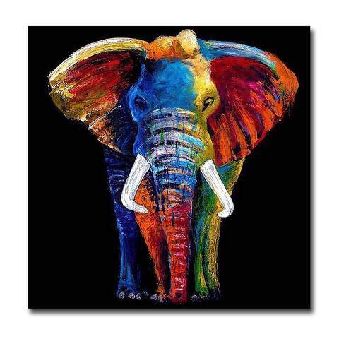Great Elephant by Clara Summer Gallery Wrapped Canvas Giclee Art (30 in x 30 in)