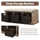 preview thumbnail 25 of 36, Merax Entryway Storage Bench with 3 Removable Baskets and Cushion