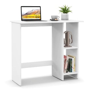 Costway Small Computer Desk with Storage Modern Writing Desk with