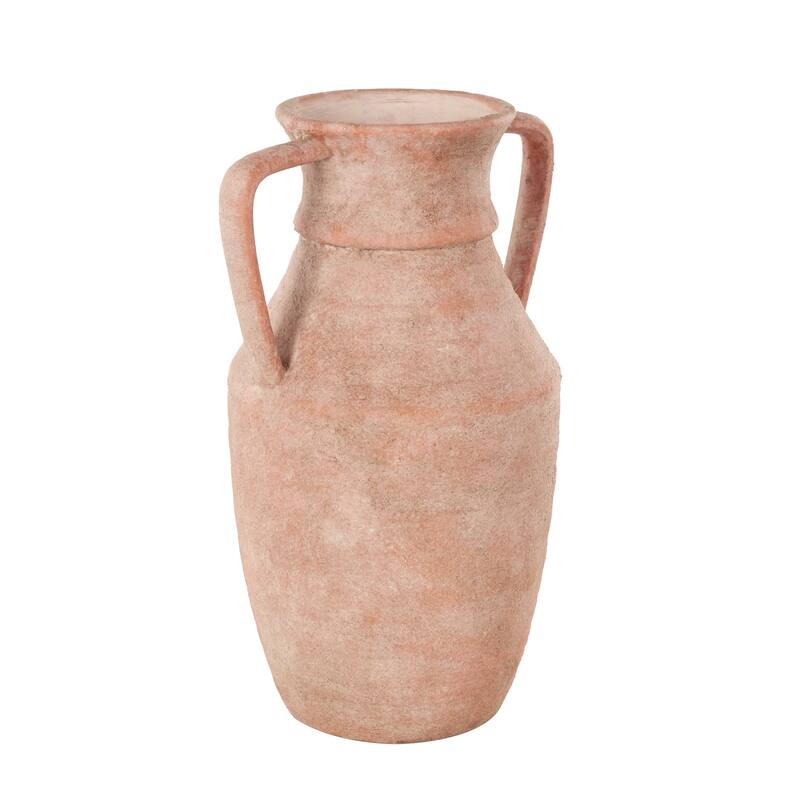 Pink Ceramic Antique Style Decorative Vase with Handles