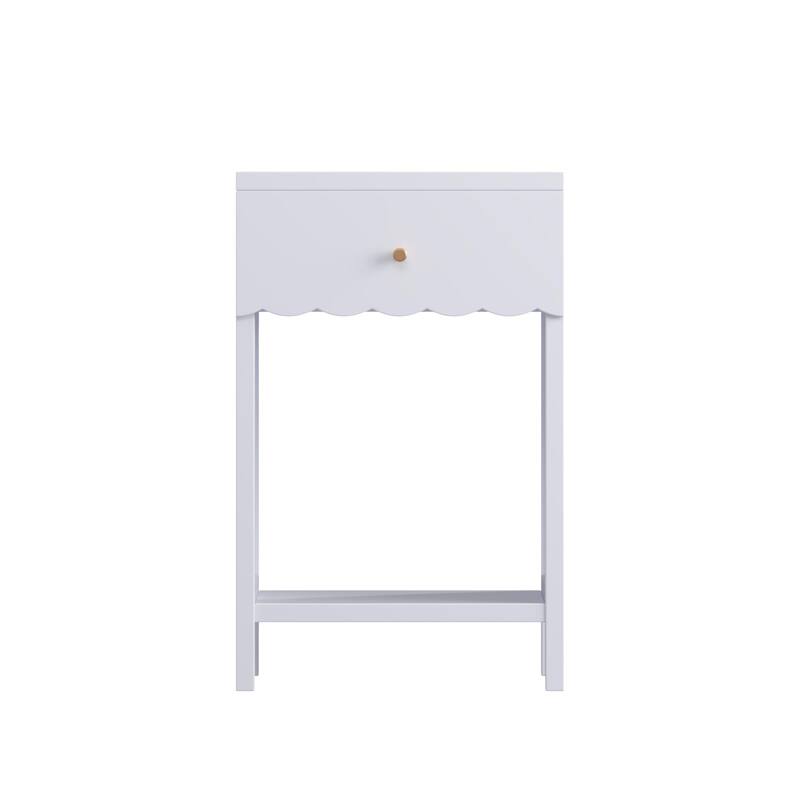 Modern Nightstand with Drawer and Open Shelf