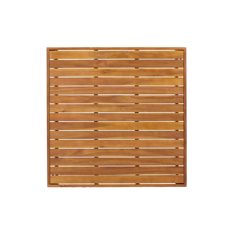 Christopher Knight Home - Solvanta Modern Solid Wood Outdoor 5-Piece Bar Height Dining Set with Rope Woven Bar Stools